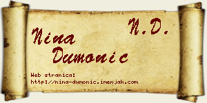 Nina Dumonić vizit kartica